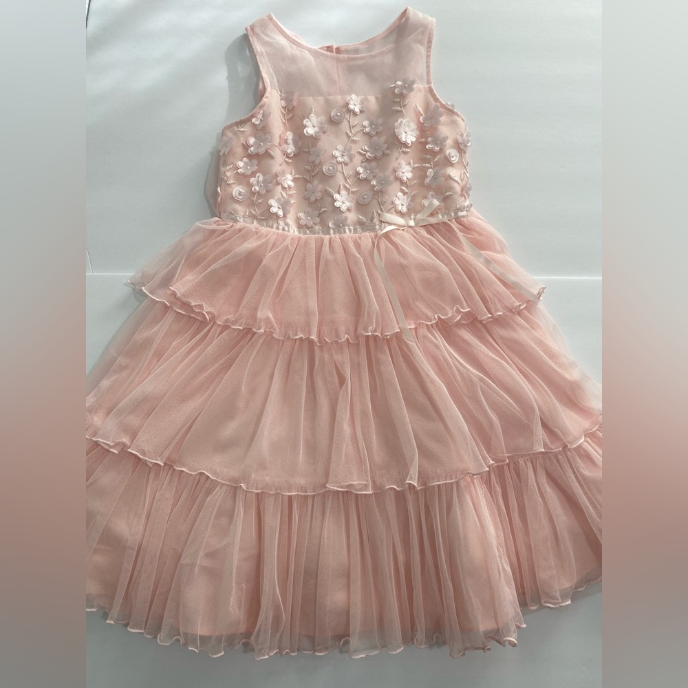Jona Michelle kids formal dress, used, size 10, pink floral tulle